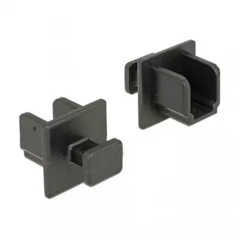 Kontaktligzdas drošības vāciņš DELOCK 64010, polipropilēns, melns, 12.2×15.2×12 mm, iepakojumā 10