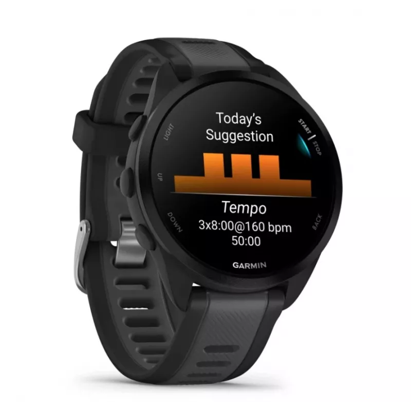 Garmin Forerunner 165 3,05 cm (1.2) AMOLED 43 mm digitāls 390 x 390 pikseļi skārienjūtīgs melns GPS (satelīts)