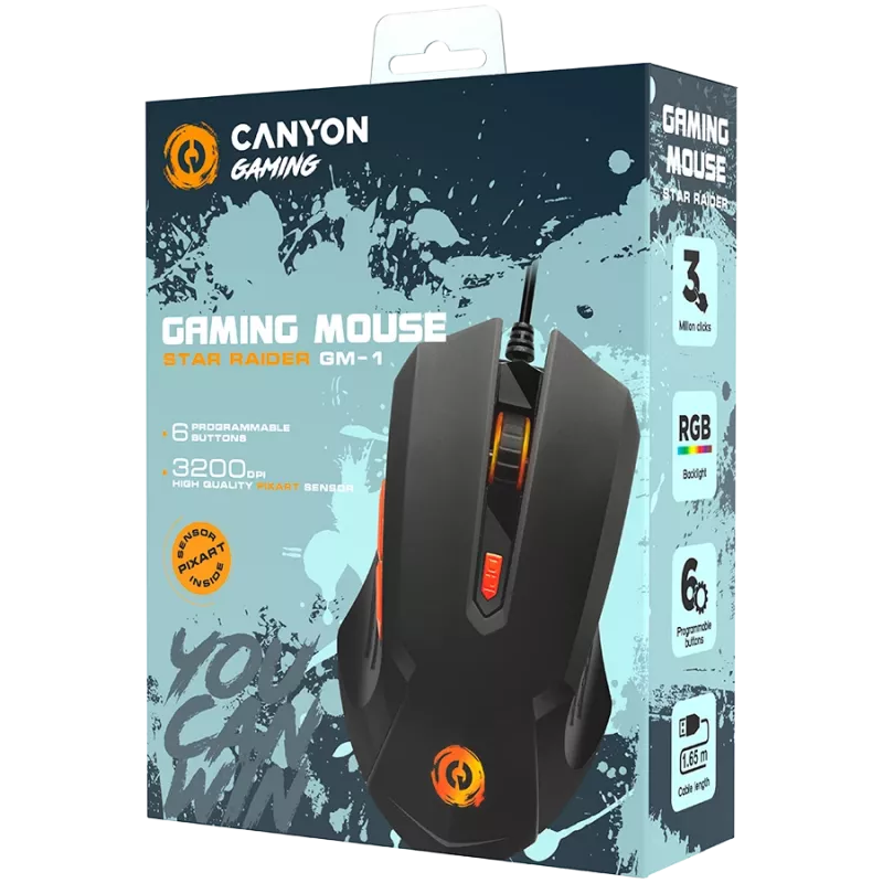 Spēļu pele Canyon Star Raider USB Type-A