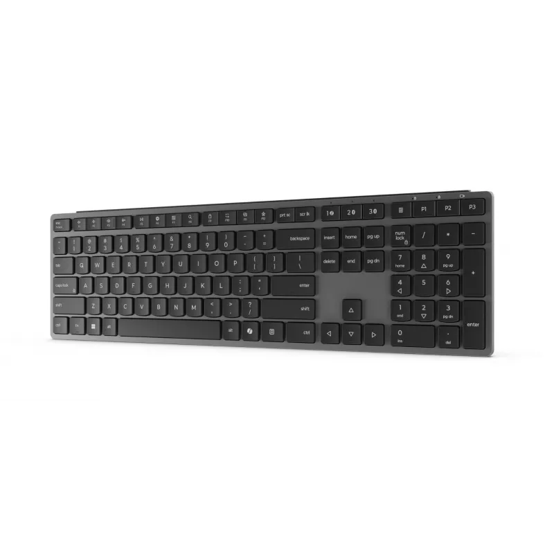 Bezvadu vairāku ierīču tastatūra Lenovo 700, ASV angļu izkārtojums, Bluetooth, Luna pelēka
