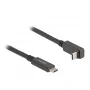 Delock - USB kabelis - 24 kontaktu USB-C (vīr.) uz 24 kontaktu USB-C (vīr.) leņķveida - USB 3.2 Gen 2 - 3 A - 1,0 m - USB Power Delivery (60 W), atbalsta 4K 144 Hz (3840 x 2160), līdz 10 Gbps datu pārraide