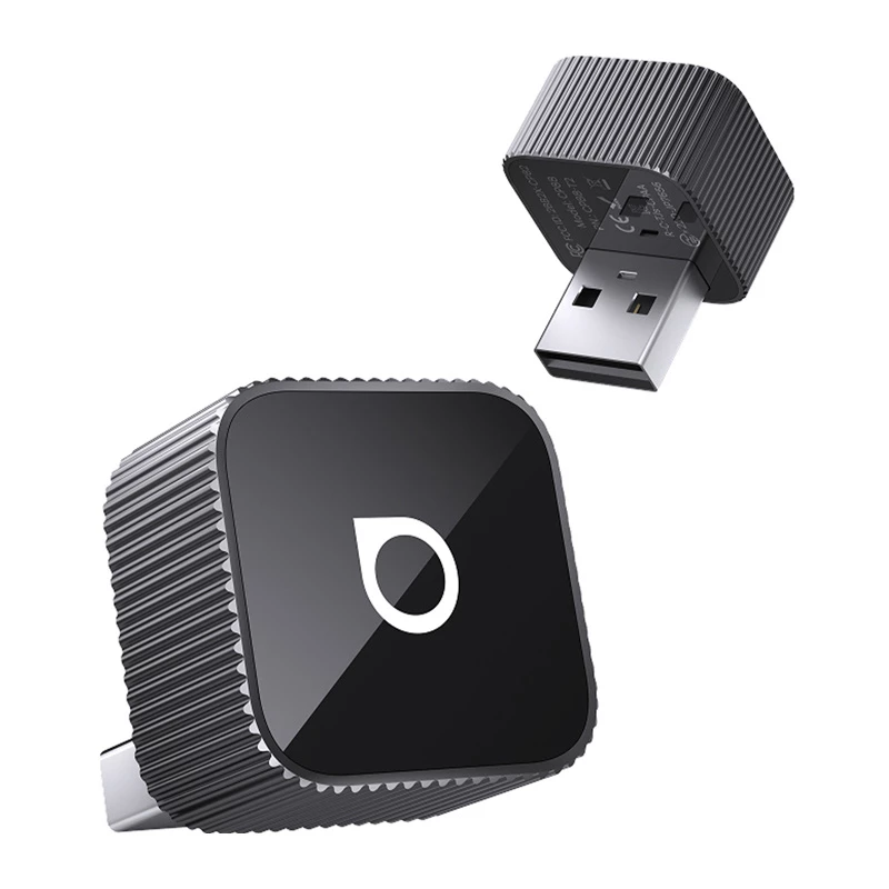 Bezvadu CarPlay Android adapteris Ottocast CP88-T2 Mini — kompakts plug-and-play CarPlay/Android Auto uztvērējs