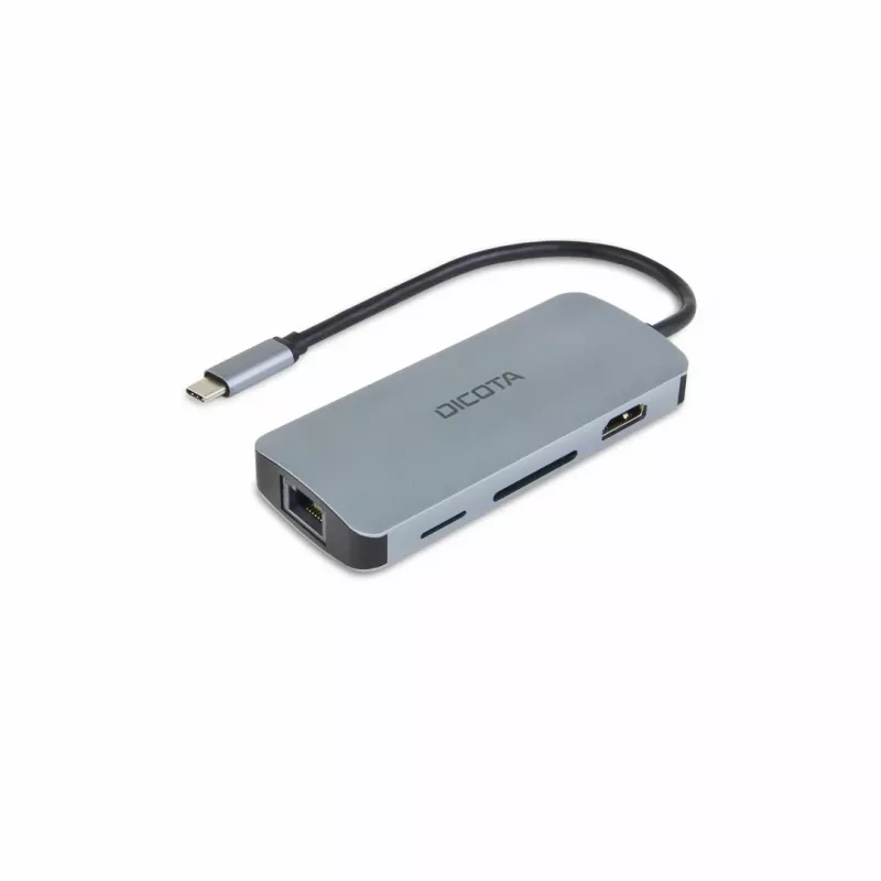 Dicota USB-C 8-in-1 Multi Hub 4K PD 100W sudraba