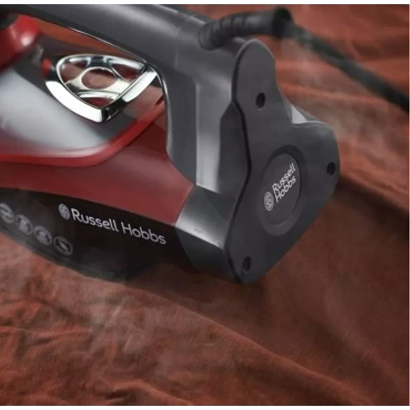 Russell Hobbs 25090-56 gludeklis Sausās un tvaika gludināšanas gludeklis Keramikas zole 2600 W Melns, Pelēks, Sarkans