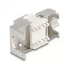DELOCK 90723 keystone modulis — plakans RJ-45 ieliktnis, sudrabains/baltys, 16×28,5×22,6 mm