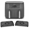 Ninja DZ300EU divu zonu karstā gaisa fritieris, 7,6 l (2 x 3,8 l), 2400 W, 240 °C, pelēks
