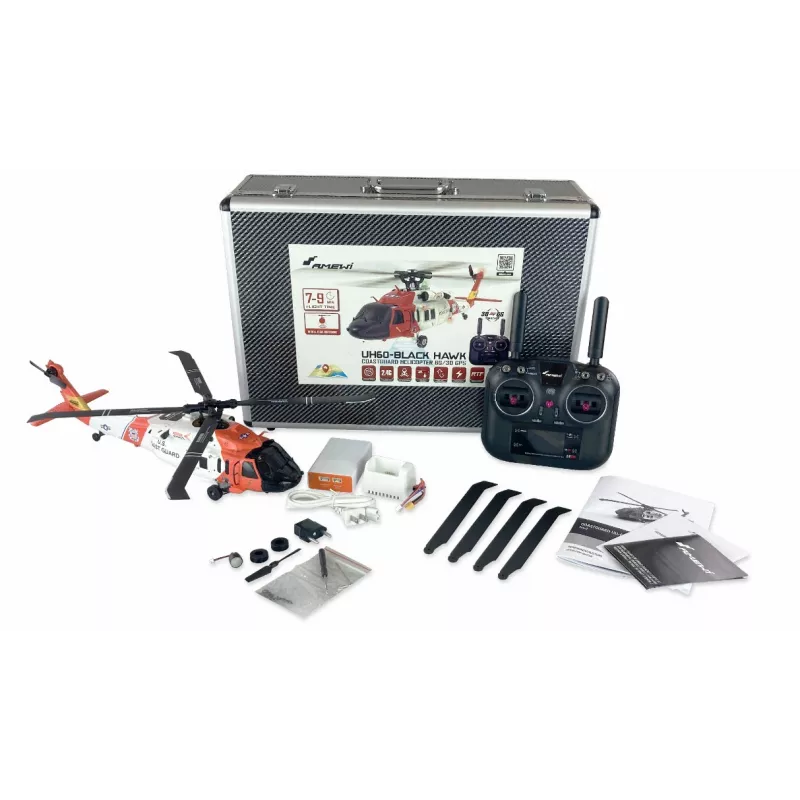 Helikopters Amewi UH60 Melns Hawk ar elektrisko dzinēju 1:47