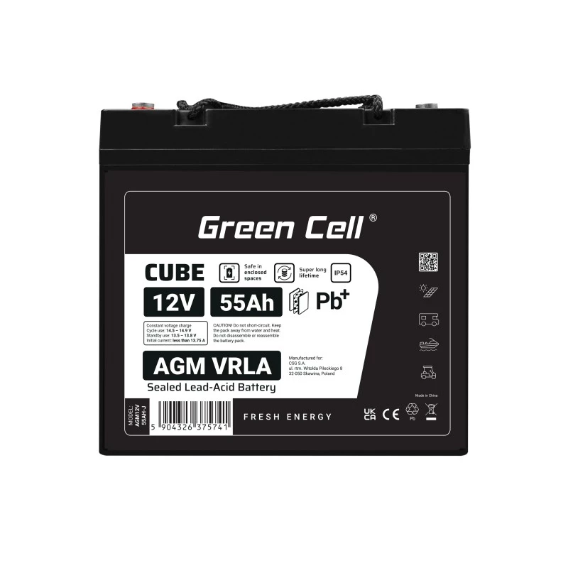 Akumulators AGM VRLA 12V 55Ah IP54