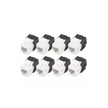 Digitus CAT 6 Keystone Jack neekranēts 8 gab. plakans melns balts RJ-45