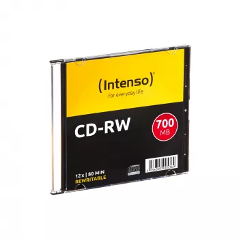 Pārrakstāms CD-RW INTENSO 700 MB / 80 min, 12x, 10 gab. iepakojumā, 120 mm (plānais futrālis)