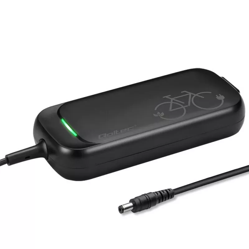 Qoltec ātrais lādētājs 36V elektriskajiem skrejriteņiem un velosipēdiem | 42V | 2A | 5.5*2.5 | ūdensizturīgs + strāvas kabelis