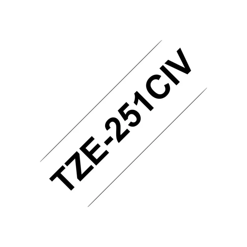 Brother TZE231CIV uzlīmju lente Melns uz balta TZe