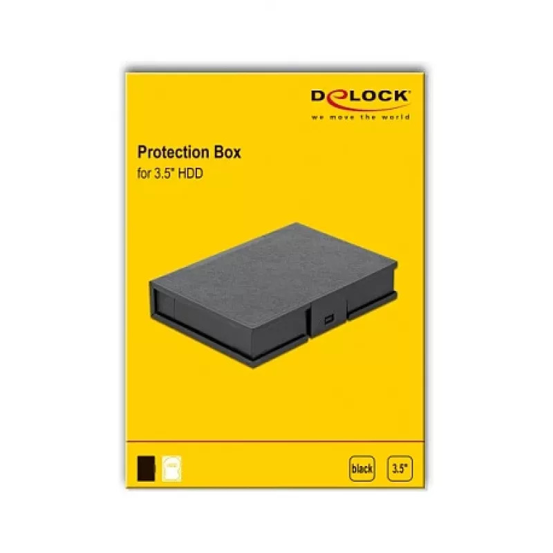Aizsargkārbas vāciņš DeLOCK 18372 3,5 collu HDD, melns