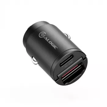ALOGIC Rapid Power 30W Mini automašīnas lādētājs USB-C USB-A ātrā uzlāde