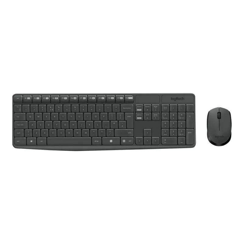 Logitech MK235 - Tastatūras un peles komplekts - Bezvadu - 2,4 GHz - Portugāles