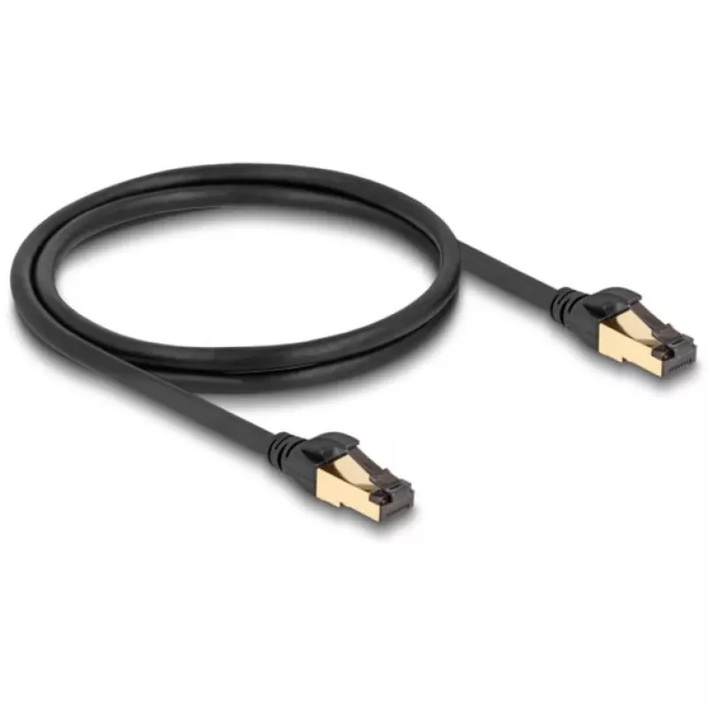 Tīkla kabelis DeLOCK RJ45 Cat.6A vīriešu-vīriešu S/FTP 1m Melns