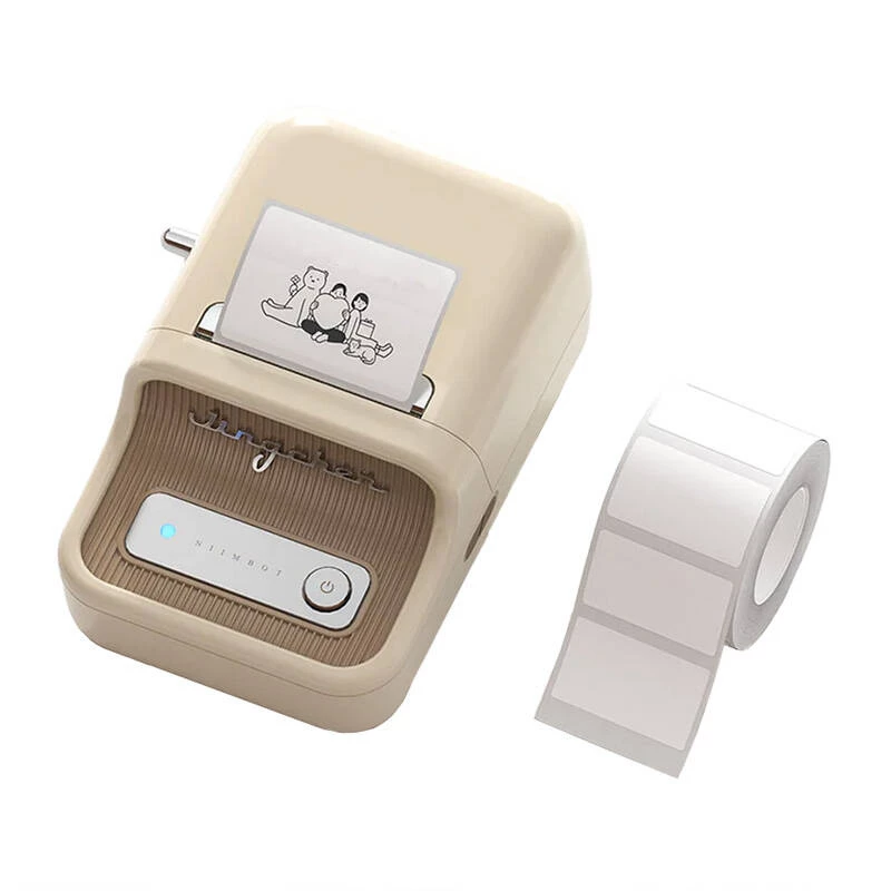 Pārnēsājams etiķešu printeris NIIMBOT B21 krēmkrāsā Bluetooth savienojamība kompakts dizains