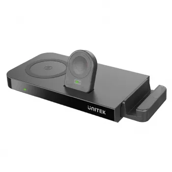 UNITEK MagMighty Combo 5 austiņas viedtālrunis viedpulkstenis melns USB bezvadu uzlāde ātrā uzlāde