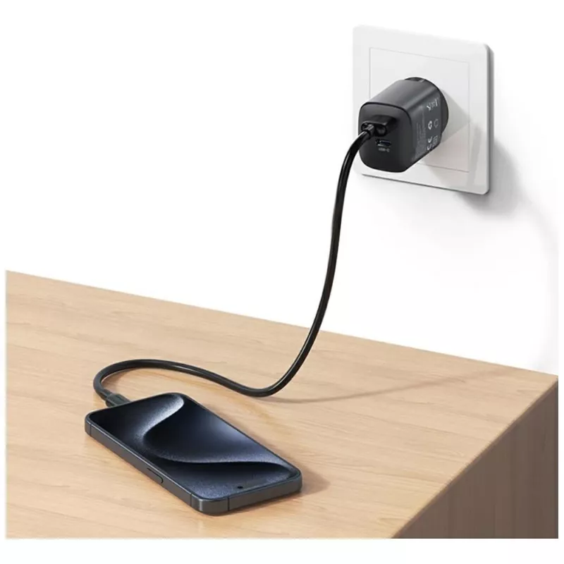 Lādētājs T66 45W CC290 GaN Ātrā uzlāde sudraba