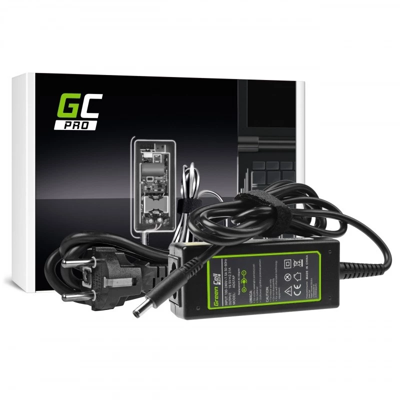 Strāvas adapteris zaļa Cell AD57AP 45W 19.5V 2.31A Dell klēpjdatoriem, iekštelpām, melns
