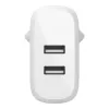 Belkin BOOST CHARGE - Barošanas bloks - 24 W - QC 3.0 - 2 izejas porti (USB) - Balts (WCB002VFWH)