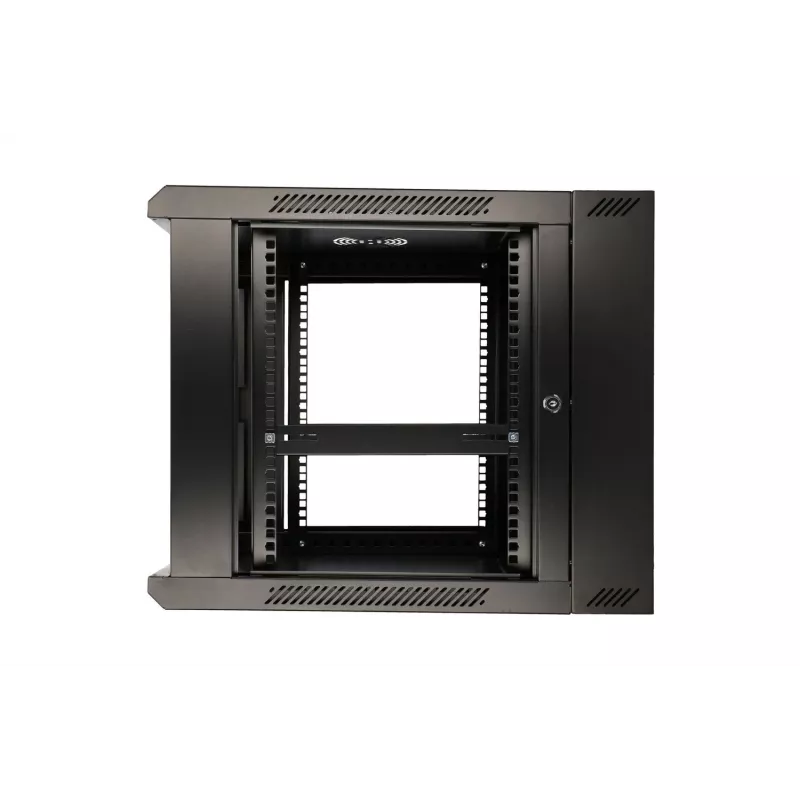 Extralink statņu skapis 9U 600x600 AZH melns, piestiprināms pie sienas, vērtņveida