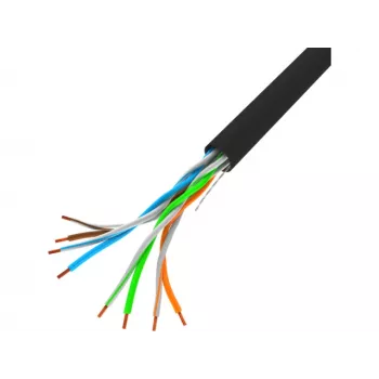 LANBERG tīkla kabelis U/UTP Cat5e LCU5-10CC-0305-BK 305 m, 24 AWG CCA, 5 mm, PVC apvalks, melns