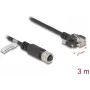 Tīkla kabelis DeLOCK M12 Kabelis D-kodēts 4 kontaktu ligzda uz RJ45 spraudni Cat.5e 3m Melns