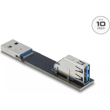 Kabeļu savienotāju adapteris DELOCK 67421 — USB Type-A uz Type-A, melns
