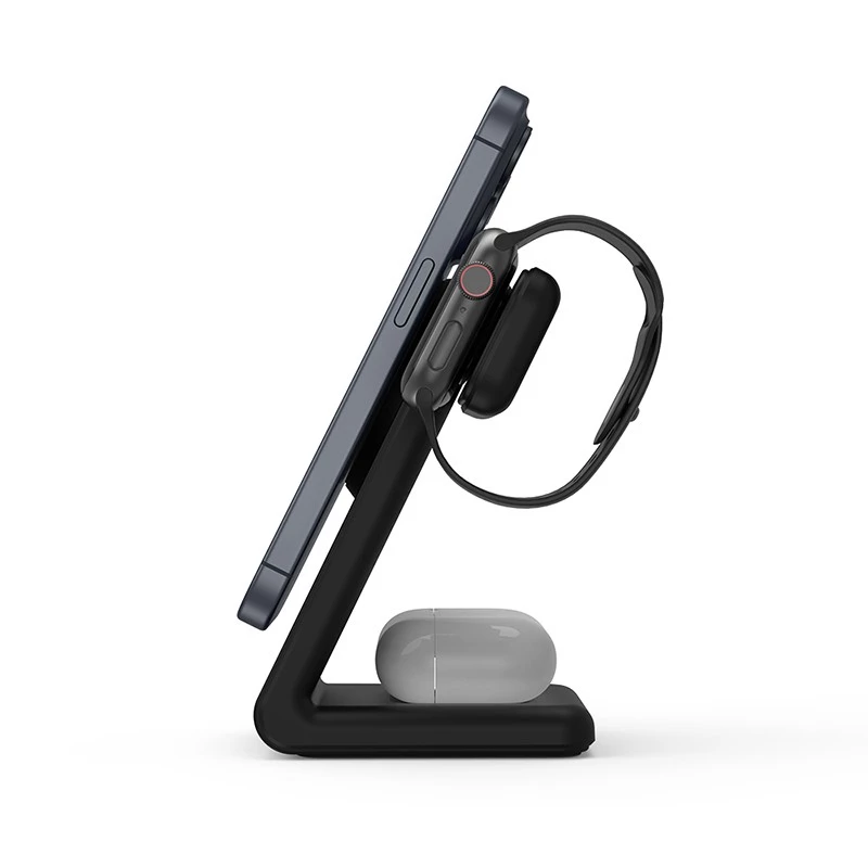 Iekštelpu lādētājs Crong CRG-MSPS-BLK viedpulkstenim melns Lightning USB bezvadu