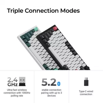 Mehāniskā tastatūra Keychron Q6 HE QMK ar Gateron Double‑Rail magnētiskajiem stabilizatoriem