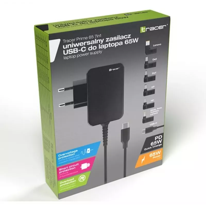 Strāvas adapteris Notebook Prime 65W universāls 7w1