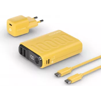 RealPower PB-10000 litija polimēra (LiPo) 10000 mAh dzeltens (390659)
