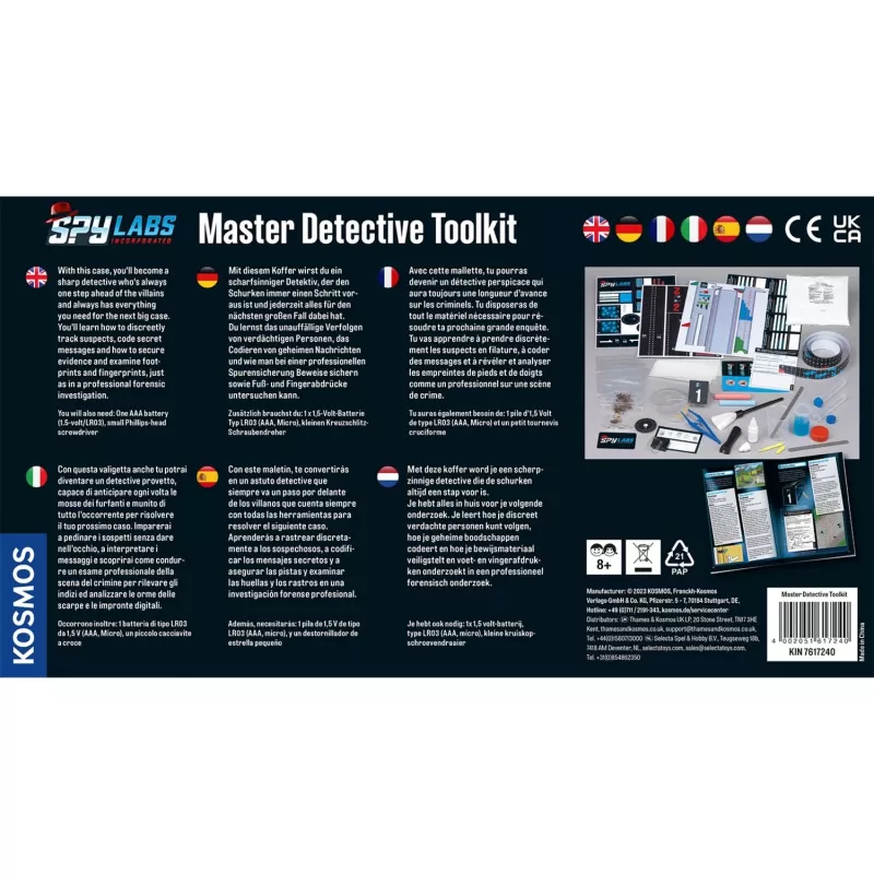Spy Labs Incorporated Master Detective Toolkit V1, detektīvu komplekta starptautiskā versija