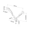 Galda rokturis uz gāzes atsperes 2 LED / LCD 13-27 collu L-13GD