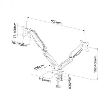 Galda rokturis uz gāzes atsperes 2 LED / LCD 13-27 collu L-13GD