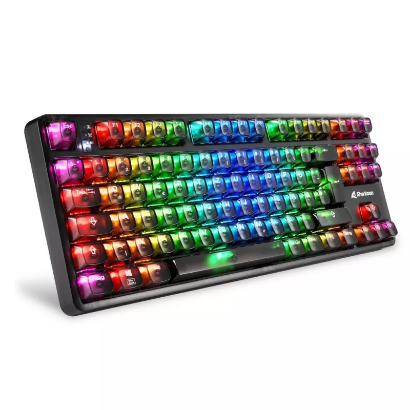 Mehāniskā spēļu tastatūra Sharkoon Crystal Shark Melns DE ar RGB apgaismojumu