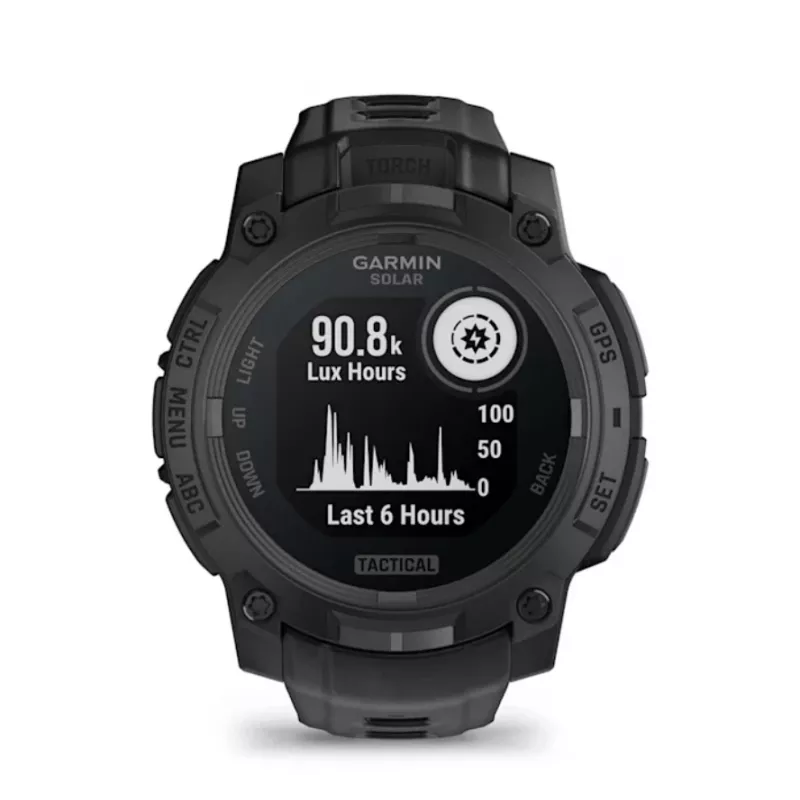 Smartwatch GARMIN Instinct 3 45mm Solar Tactical Edition Melns — 45mm, saules uzlāde, GPS, sirdsdarbības monitors