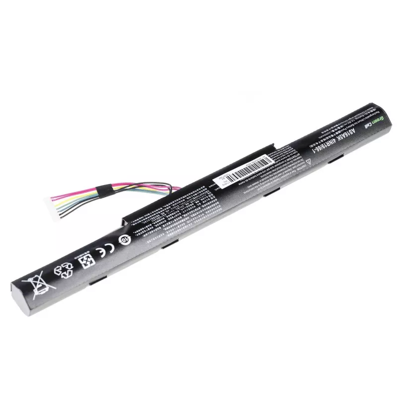 Baterija zaļa Cell AC51 Acer Aspire E15/E17 — Li-Ion 14.8V 2200mAh 4 šūnas, melna