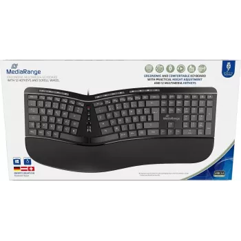MediaRange ergon. Multimedia-tastatūra 124 Ta. Scr-Rad melns (MROS120)