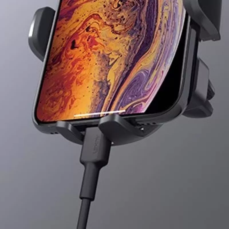 Telefona turētājs Aukey HD-C48 regulējams 360° viedtālruņiem un maziem planšetdatoriem, skavas stiprinājums, rotējoša svira