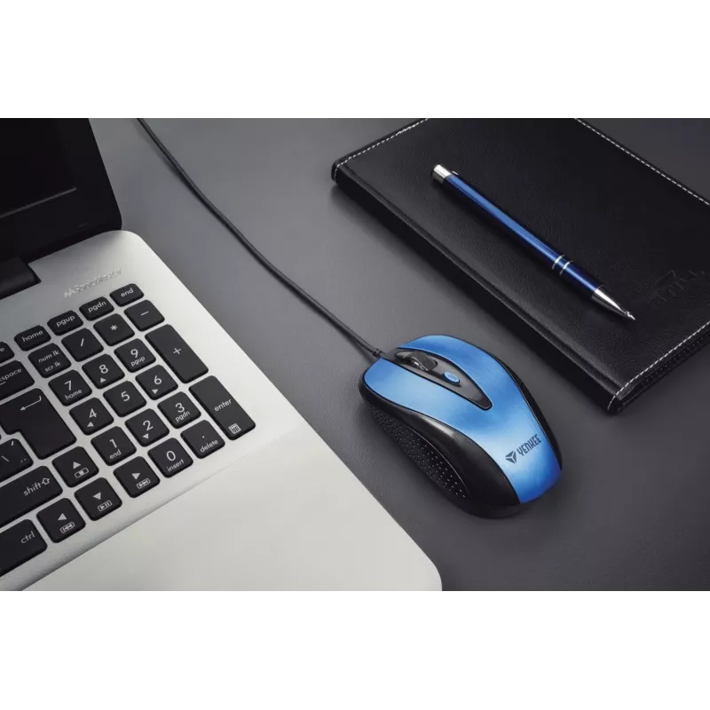 USB vadu pele, 4 pogas, optiska, simetriska, zila