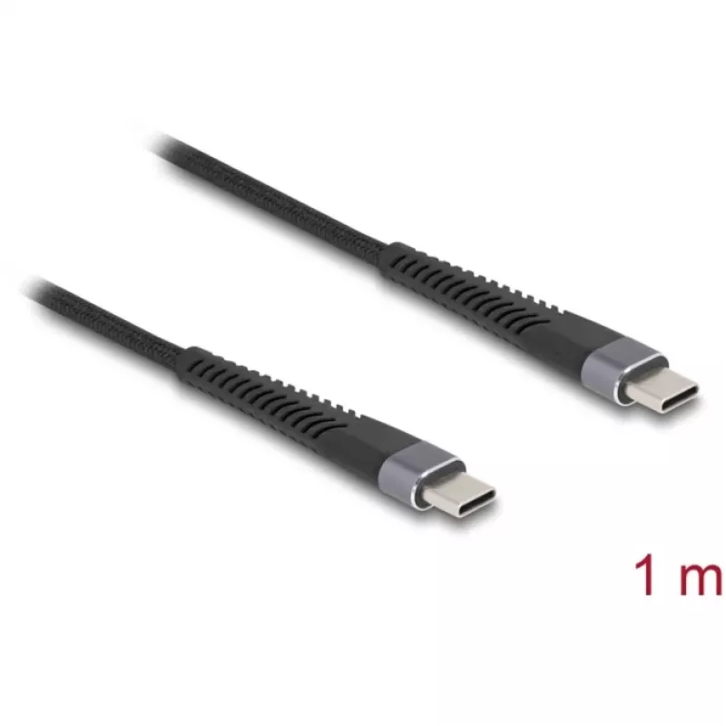 USB kabelis DeLOCK 81124 USB 2.0 1 m USB C melns