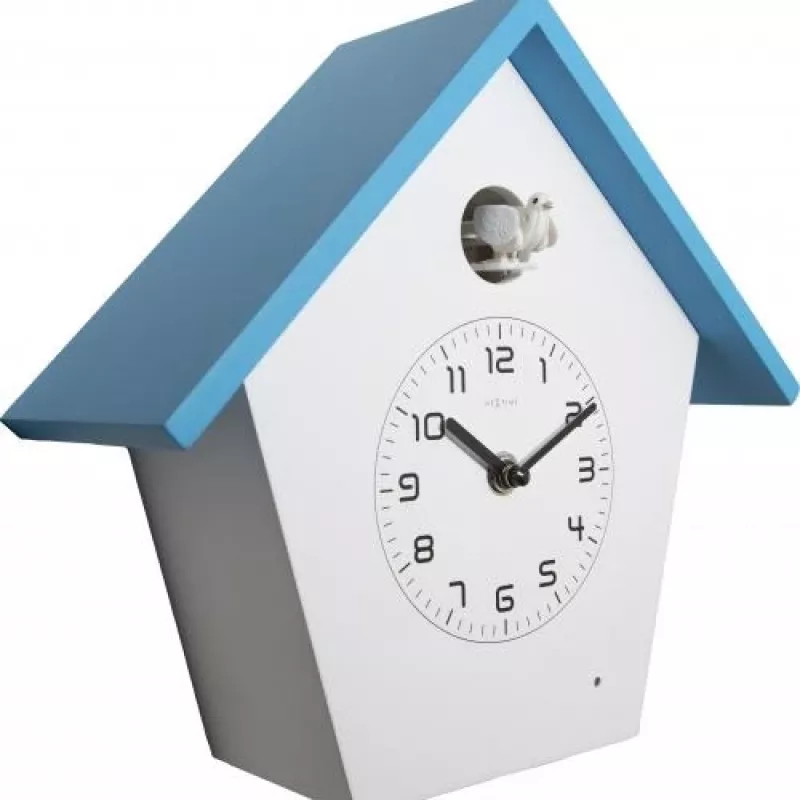 NeXtime pulkstenis 3108bl Birdy, 24.5x25.5x9.8 cm, sienas, zils/balts