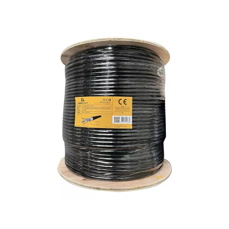 Tīkla kabelis Gembird FPC-6004GE-SO-OUT 305 m Cat6 F/UTP Melns