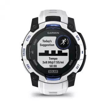 Garmin Instinct 3 Solar viedpulkstenis, 45 mm, Black/Stone White, silikona siksniņa (010-02934-03)