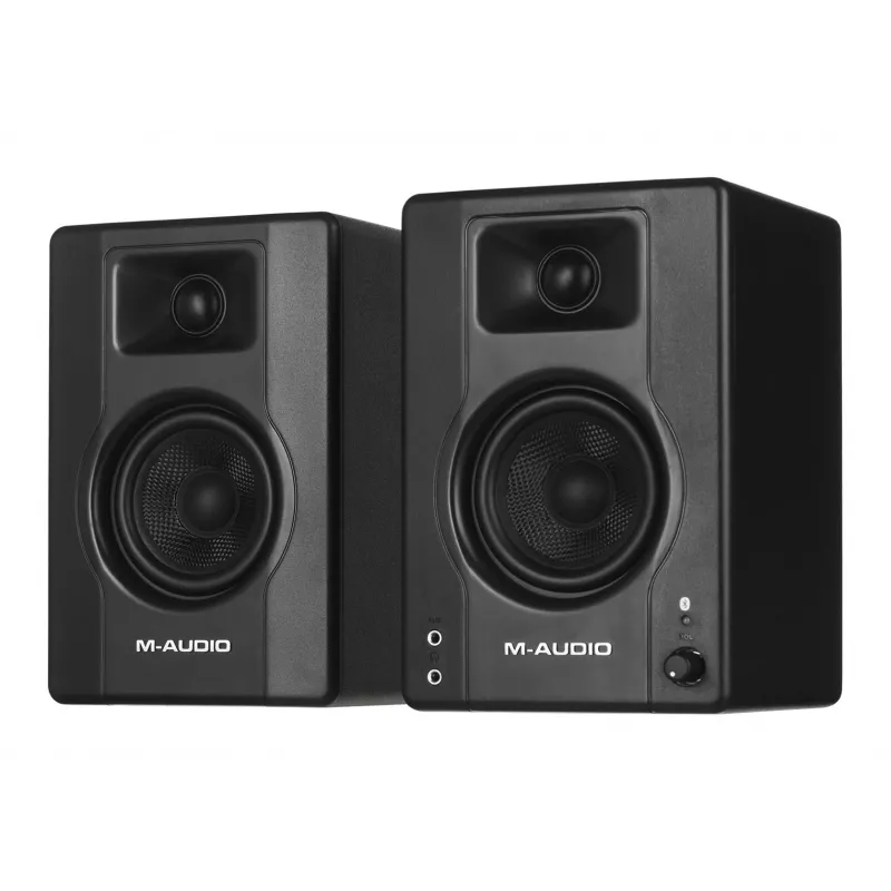 Studijas tuva lauka monitora skaļruņi M-Audio BX3 Pair BT Bluetooth bezvadu savienojums, aktīvi 3 collu zemfrekvences skaļruņi