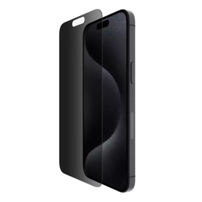 Belkin ScreenForce Pro - ekrāna aizsargs mobilajam tālrunim - 2,5D - stikls - ar privātuma filtru - stikls - Apple iPhone 15 Pro Max (OVA150ZZ)