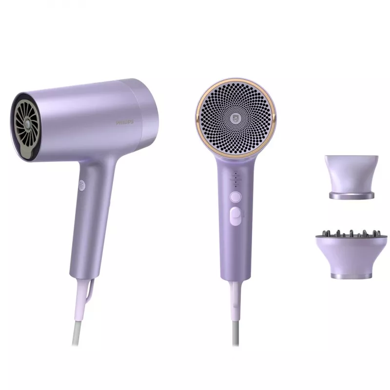 Matu žāvētājs Philips BHD720/10 — 1800 W, jonu tehnoloģija, aukstā gaisa padeve, 4 karsēšanas līmeņi, 2 ātrumi, ceriņkrāsā