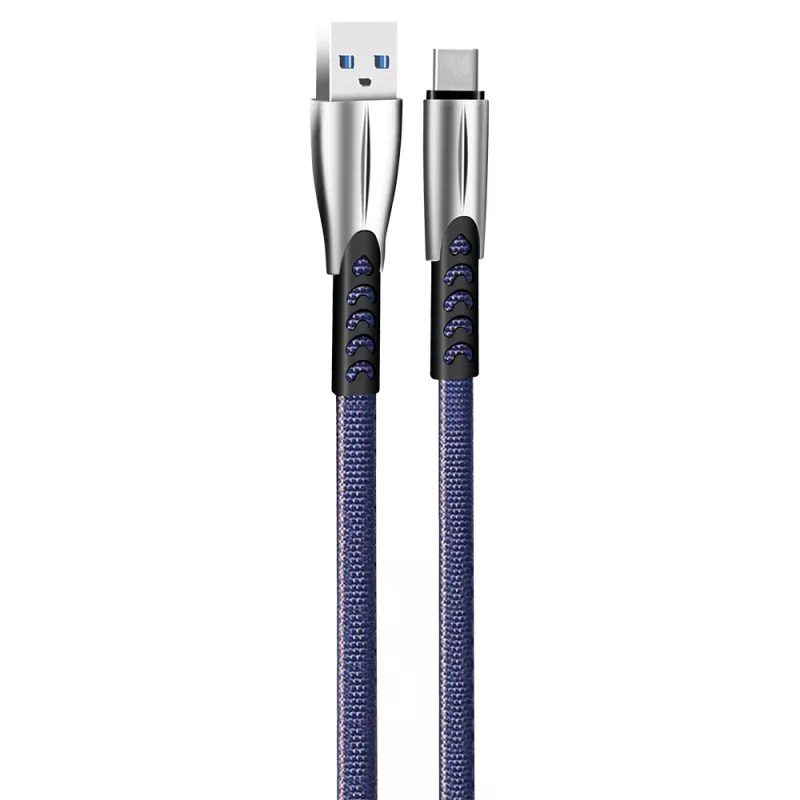 ColorWay USB Type-C kabelis (cinka sakausējums) 2,4A, 1 m | CW-CBUC012-BL